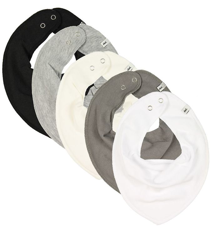 Pippi Savlesmække - Spids - 5-pak - Hvid/Gråmeleret/Sort