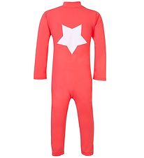 Petit Crabe Coverall Swimsuit - Lou - UV50+ - Dark Coral w. Star Petit Crabe Coverall Swimsuit - Lou - UV50+ - Dark Coral w. Star