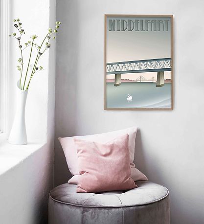 Vissevasse Plakat - 50x70 - Middelfart - Den Gamle Bro Vissevasse Plakat - 50x70 - Middelfart - Den Gamle Bro
