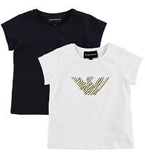 Emporio Armani T-Shirt - T-Shirt - Navy/Weiß m. Print Emporio Armani T-Shirt - T-Shirt - Navy/Weiß m. Print