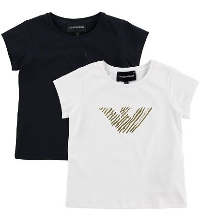 Emporio Armani T-shirt - T-shirt - Navy/White w. Print Emporio Armani T-shirt - T-shirt - Navy/White w. Print