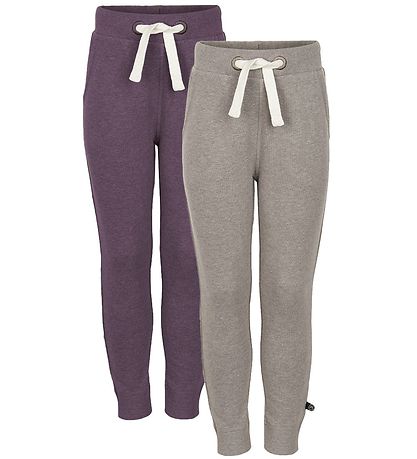 Pantalon de Jogging Minymo - 2 Pack - Lumière Marron Chiné/Viole Pantalon de Jogging Minymo - 2 Pack - Lumière Marron Chiné/Viole