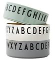 Design Letters Schüssel - 3er-Pack - Grün/Weiß/Grau m. Buchstabe Design Letters Schüssel - 3er-Pack - Grün/Weiß/Grau m. Buchstabe