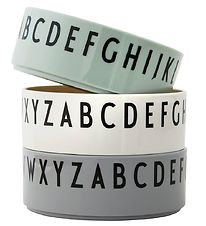 Design Letters Schüssel - 3er-Pack - Grün/Weiß/Grau m. Buchstabe Design Letters Schüssel - 3er-Pack - Grün/Weiß/Grau m. Buchstabe