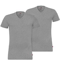 Levis T-shirt - 2-pak - V-Neck - Gråmeleret Levis T-shirt - 2-pak - V-Neck - Gråmeleret