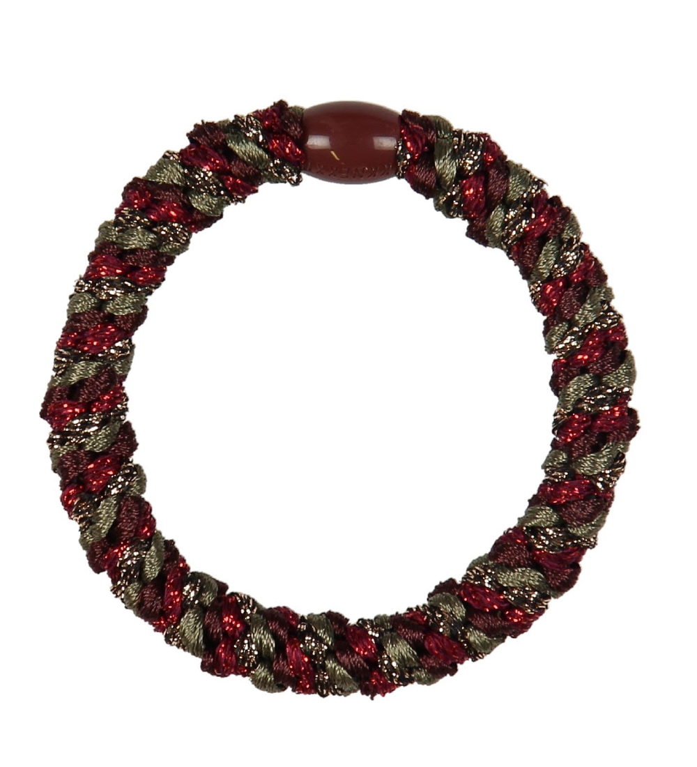 Kknekki Haargummi - Army/Rot Glitzer - Kknekki - One Size - Haarschmuck