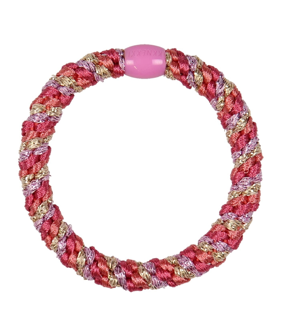 Kknekki Haargummi - Gelb/Dunkel Rosa Glitzer - Kknekki - One Size - Haarschmuck