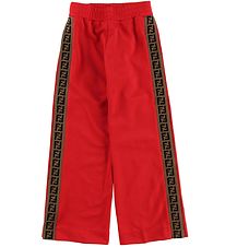 Fendi Kids Bukser - Rød m. Stribe/Knapper Fendi Kids Bukser - Rød m. Stribe/Knapper