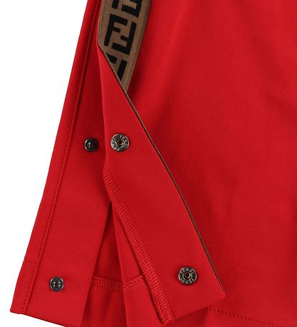 Fendi Kids Bukser - Rød m. Stribe/Knapper