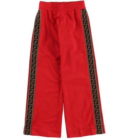 Fendi Kids Bukser - Rød m. Stribe/Knapper Fendi Kids Bukser - Rød m. Stribe/Knapper