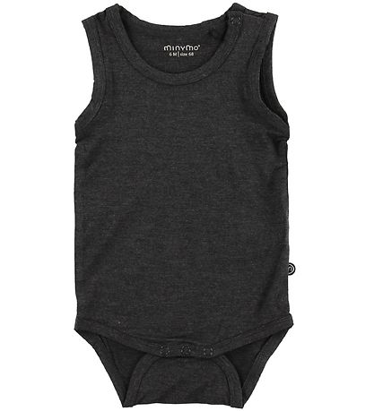 Minymo Bodysuit Sleeveless - Bamboo - Dark Grey Minymo Bodysuit Sleeveless - Bamboo - Dark Grey
