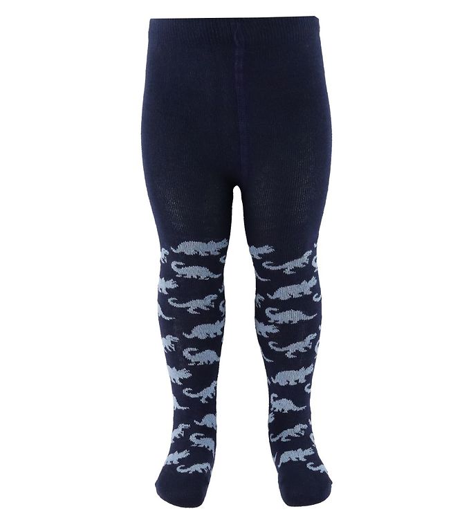Minymo Strømpebukser - Navy m. Dinosaurer