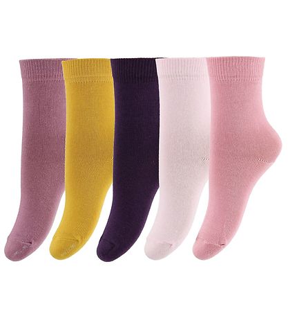 Minymo Sokker - 5-pack - Rosa/Gul/Lilla Minymo Sokker - 5-pack - Rosa/Gul/Lilla