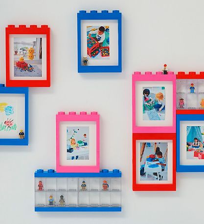 LEGO® Storage Minifigur Display - 16 rum - 38 cm - Blå