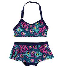 Color Kids Bikini - Tracy - Marinblå/Rosa m. Påfågelfjädrar Color Kids Bikini - Tracy - Marinblå/Rosa m. Påfågelfjädrar