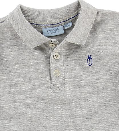 Noa Noa miniature Polo - Gråmeleret m. Bille