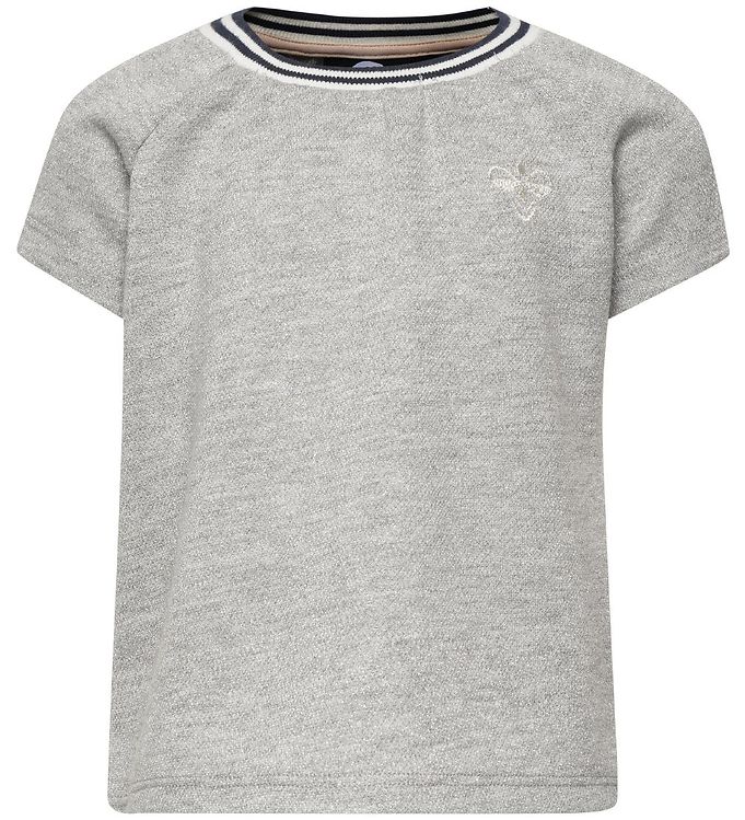 Hummel HMLDemi T-shirt - Gråmeleret m. Glimmer