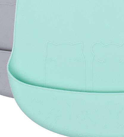 We Might Be Tiny Hagesmæk - 2-pak - Silikone - Mint/Grå We Might Be Tiny Hagesmæk - 2-pak - Silikone - Mint/Grå