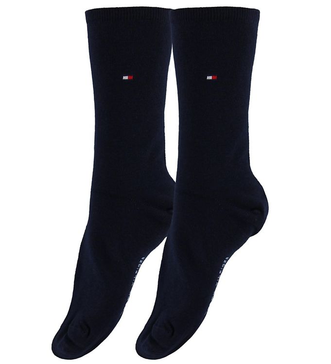 Tommy Hilfiger Strømper 2P Women Classic Casual Socks Mørkblå Str 35/38 Dame
