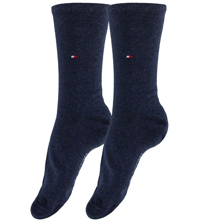 Tommy Hilfiger Strømper 2P Women Classic Casual Socks Blå Str 39/42 Dame