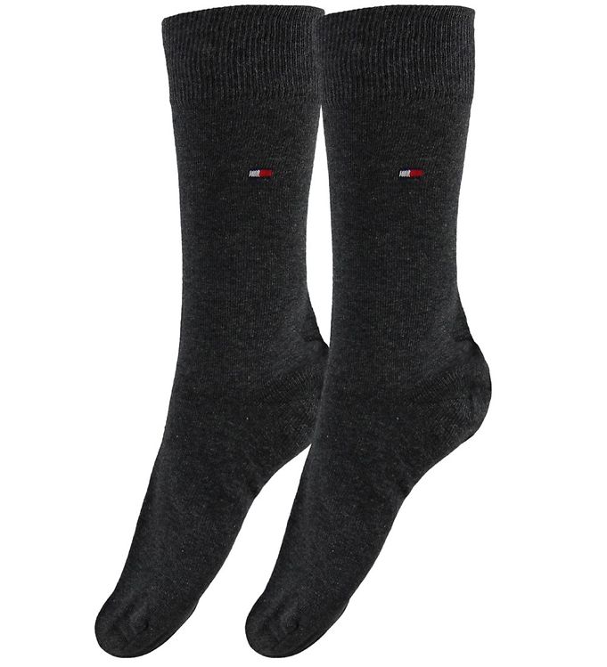 Tommy Hilfiger Strømper 2P Women Classic Casual Socks Antracit Str 35/38 Dame
