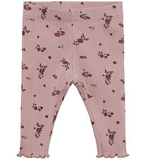 Minymo Leggings - Rib - AOP - Fawn