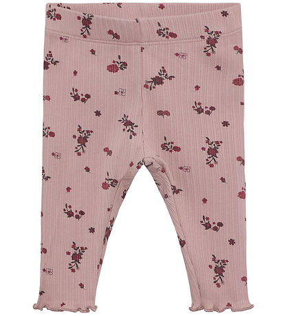 Minymo Leggings - Rib - AOP - Fawn