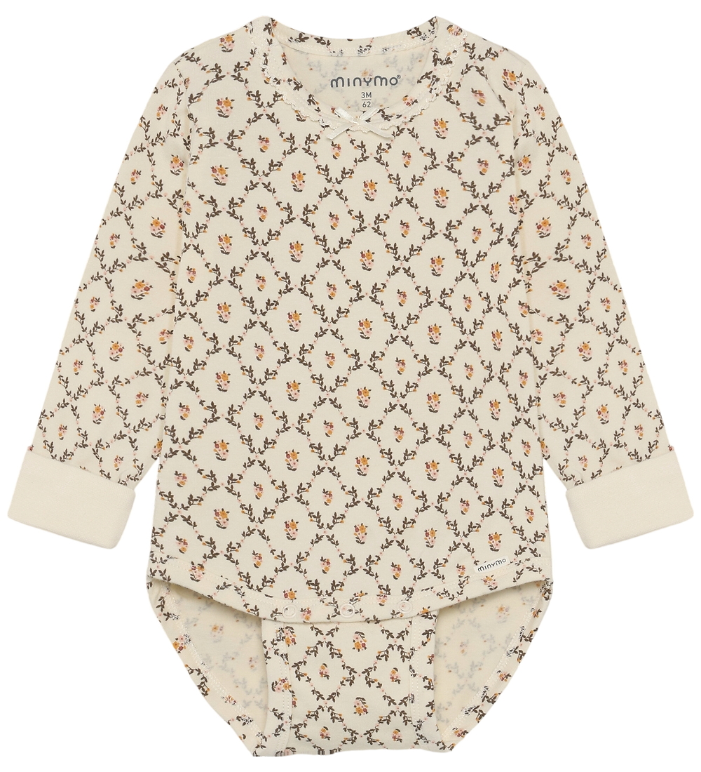 Minymo Body l/ä - AOP - Seedpearl - Minymo - 74 - Body L/Ä