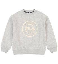 Fila Sweatshirt - Relaxed Graphic Brushed - Light Grey Melange m