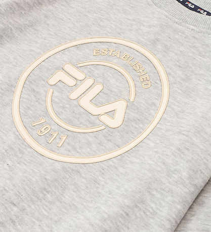 Fila Sweatshirt - Relaxed Graphic Brushed - Light Grey Melange m