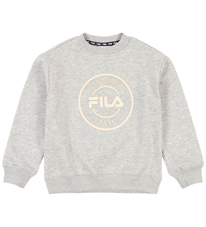 Fila Sweatshirt - Relaxed Graphic Brushed - Light Grey Melange m