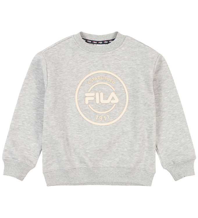 Fila Sweatshirt - Relaxed Graphic Brushed - Light Grey Melange m
