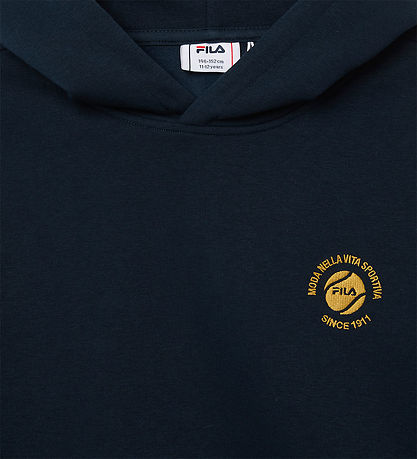 Fila Hættetrøje - Andalo - Relaxed Graphic Brushed - Dark Sapphi