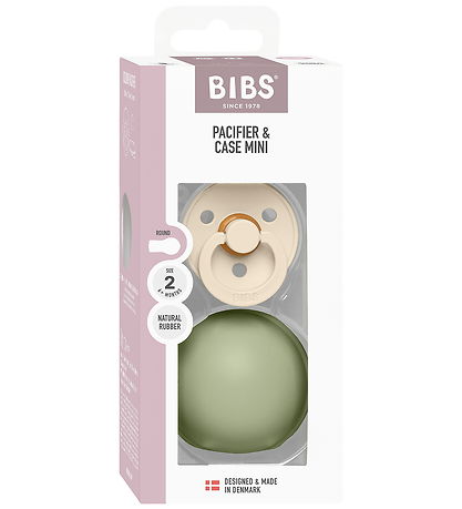 BIBS Colour Sut/Sutteboks - Str. 2 - Rund - Ivory/Sage