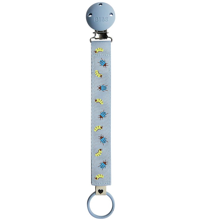 BIBS Accessories - Pacifier Clip Ribbon - Caterpillar/Beetle Studio - Dusty Blue