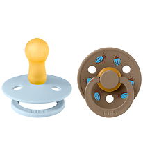 BIBS Studio Colour Sutter - Str. 2 - Rund - 2-pak - Baby Blue/Da
