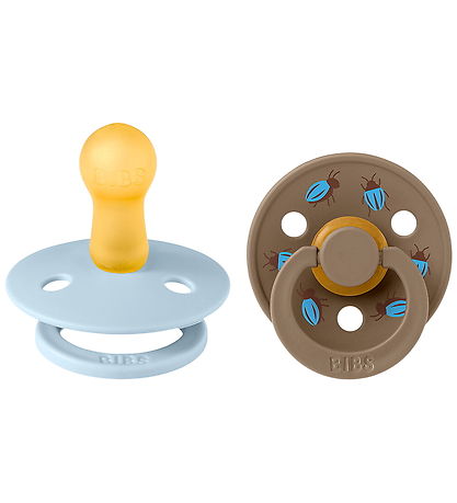 BIBS Studio Colour Sutter - Str. 2 - Rund - 2-pak - Baby Blue/Da