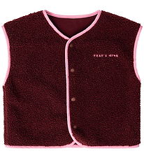 That's Mine Fleece Vest - Jordan - Dark Cherry w. Cat Back