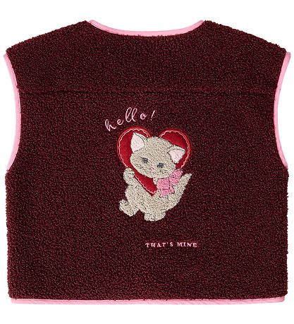 That's Mine Fleecevest - Jordan - Dark Cherry m. Kat Bagpå