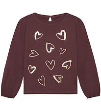 Minymo Bluse - Huckleberry m. Guld Hjerter