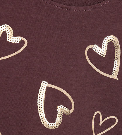 Minymo Bluse - Huckleberry m. Guld Hjerter