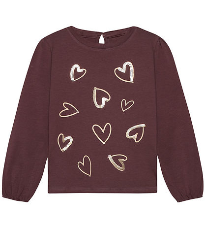 Minymo Bluse - Huckleberry m. Guld Hjerter