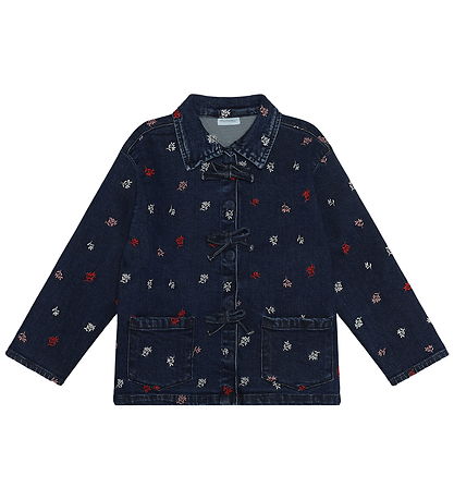 Minymo Denimjakke - Faded Denim AOP