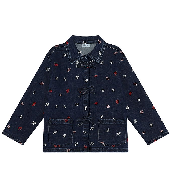 Minymo Denimjakke - Faded Denim AOP
