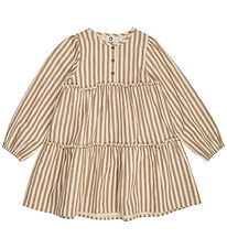 Müsli Kjole l/æ - Woven Stripe - Oak/Walnut