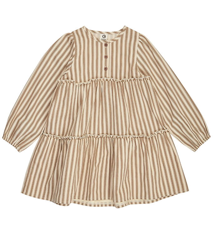 Müsli Kjole l/æ - Woven Stripe - Oak/Walnut