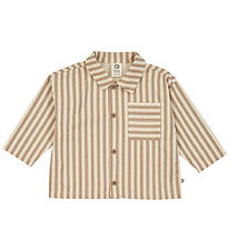 Müsli Skjorte l/æ- Baby - Woven Stripe - Oak/Walnut