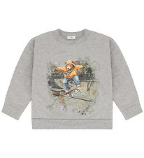 Hust and Claire Sweatshirt - HCSejer - Skating Bear - Grey Melan