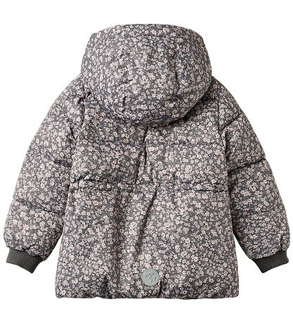 Wheat Dynejakke - Eli - Dark Charcoal Flowers
