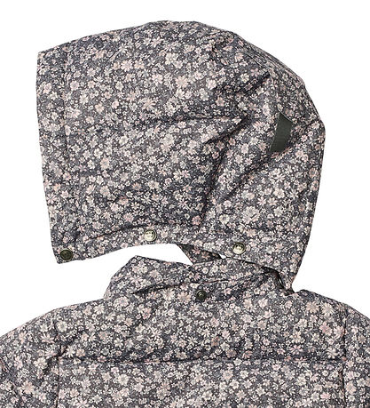 Wheat Dynejakke - Eli - Dark Charcoal Flowers